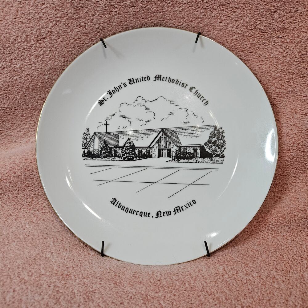 Vintage St. John's United Methodist Church Albuquerque, NM Decorative Plate